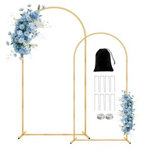 lot 3357 image: 2 Pack Metal Arch Backdrop Stand(7.2 ft, 6.6 ft) Balloon Arbor Frame