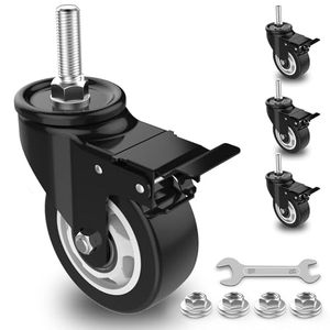 lot 3363 image: 3 Threaded Stem Casters Wheels 516,Set of 4 Heavy Duty