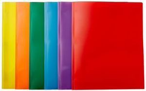 lot 3372 image: Amazon Basics Heavy-Duty Plastic Folders with 2 Pockets, Letter, Pack of 6
