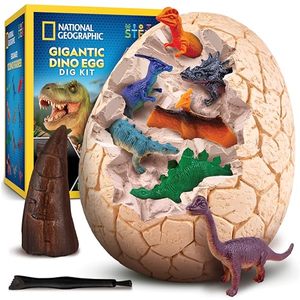 lot 3373 image: National Geographic Jumbo Dinosaur Egg Dig Kit with 12 Dino Figures