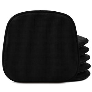lot 3375 image: Shinnwa Dining Chair Cushions 6 Pack, Non-Slip Indoor Pads, 15x16, Black
