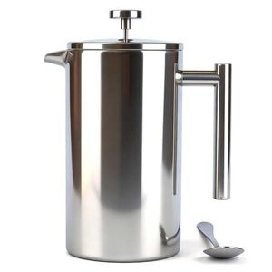 lot 3379 image: French Press Coffee Maker 61 oz (1.8L), Insulated Stainless Steel XXL