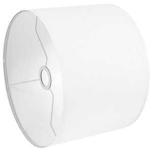 lot 3382 image: White Drum Lamp Shade, Small, 8.7x8.7x8.8 in (Spider), Replacement, Linen