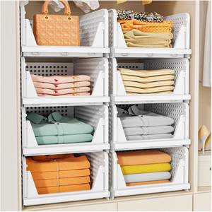 lot 3384 image: Upgraded Closet Organizers and Storage, Stackable Closet Organizer Basket