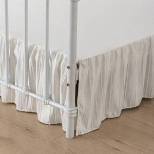 lot 3398 image: Bed Skirt Queen Size - Ruffled Bed Skirt - with Split Corners - Ivory