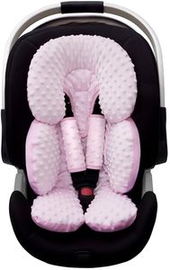 lot 3417 image: Pro Goleem Infant Car Seat Head Neck Body Support, 2-in-1 Reversible, Pink