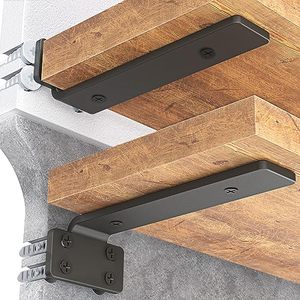 lot 3419 image: Goovilla Shelf Bracket, Floating Shelf Brackets 6 inch Long, 6 Pack, Black
