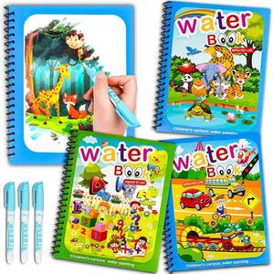 lot 3462 image: Water Coloring Book for Toddlers, Reusable Water Painting Books With Pens