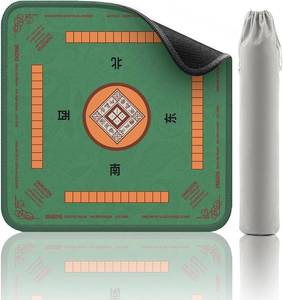 lot 3470 image: 2F22E Mahjong Mat, Noise-Reducing Non-Slip Table Mat 32.4x32.4 in (Green)