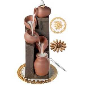 lot 3506 image: Cascading Basins Ceramic Waterfall Incense Holder with Backflow Cones