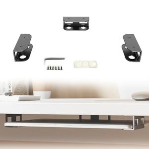 lot 3509 image: Under-Desk Laptop Mount - Metal Shelf, Anti-Scratch,