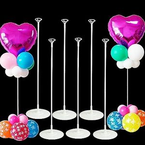 lot 3512 image: Balloon Sticks & Stands with Cups - 6 Sets, 28 Tall Balloon Column Kit