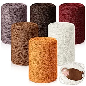 lot 3514 image: Tudomro 6 Pcs Newborn Photography Props Baby Stretch Wraps, Elegant Color&nbsp