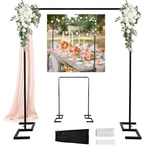 lot 3516 image: 8.2FT Balloon Arch Stand, 8.2FT Square Heavy Duty Backdrop Adjustable Frame