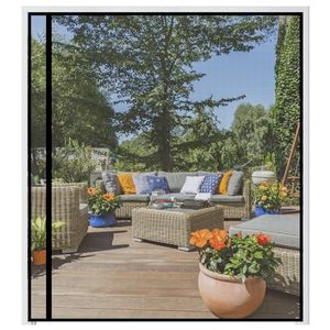 lot 3548 image: Magnetic Screen Door 48x78 Fits Door, 50x79 Mesh, Reversible, Magnet, Black
