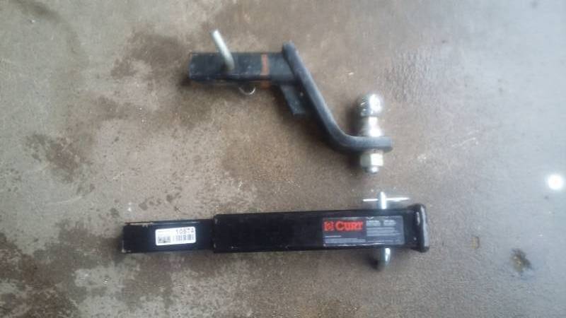 lot 10574 image: Curt 3500 Lb Hitch Extension with Drop Hitch and Ball