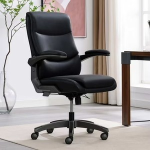 lot 514 image: $367 La-Z-Boy High Back Height Adjustment and 360 Degree Swivel Office Desk Chair, Black