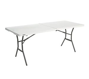 lot 537 image: $121 Lifetime 25011 Fold in Half Commercial Table, 6 Feet, White Granite
