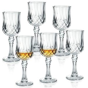 lot 1017 image: Cordial Glasses Set of 6, 50ml Stemmed Liqueur Glasses for Port and Sherry