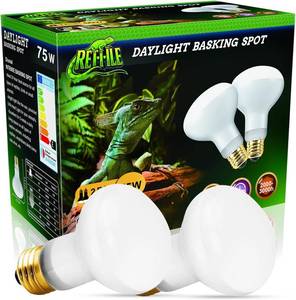 lot 1022 image: Reptile Heat Lamp 75W, 2 Pack Daylight UVA Basking Light Bulbs with E26 Base for Lizards, Turtles, Snakes and Amphibians