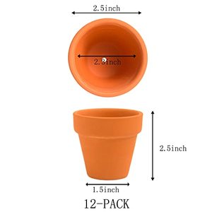 lot 1045 image: Fcacti 9 PCS Small Mini Clay Pots with Drainage Holes for Plants,2.5inch Terra Cotta Pot Clay Ceramic Pottery Planter,Succulent Nursery PotCactus Plant Pot,for IndoorOutdoor Plants,Crafts