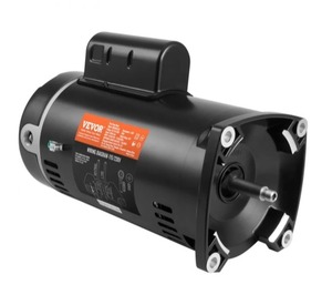 lot 3026 image: VEVOR 1.5 HP Pool Pump Motor, 56J Frame, 115V(13.6 Amps)230V(6.8 Amps) 3450 RPM, 60Hz, 1.3 Service Factor, 90 F250V Capacitor, CCW Rotation Round Flange Replacement Motor