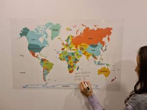 lot 3035 image: 100% Writable And Erasable Geography Set, 4 Maps, Detailed Color and Colorless World Map and USA Maps, Easy to Use and Draw, Recyclable Activities, Foldable, Durable, World Map Set for Adults and Kids