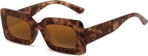 lot 3055 image: Retro Rectangle Sunglasses for Women Trendy 90s Vintage Double Bridge Sun Glasses UV402 Protection Square Frame