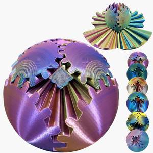 lot 3124 image: Gear Ball 3D Printed Spin Ball Cube Fidget Toys, Gear Sphere Fidget Toy, GearSphere Desk Toy Stress Fidget Balls, Fidgets Spinners for Adults & Kids Anxiety Relaxing (Laser Purple Blue, 3.1 Inch)