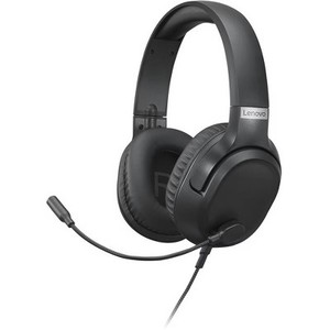 lot 5003 image: Lenovo IdeaPad Gaming H100 Headset - soft padded ear cups with breathable leatherette - Omni-directional Microphone - Stereo - Wired (3.5mm)