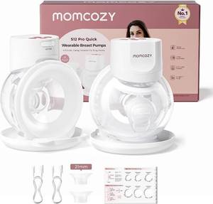 lot 5009 image: $140 Momcozy Breast Pump S12 Pro Quick, 24mm Flange, 2 Count, White  DoubleFit Hybrid Flange, 3 Modes, 9 Levels, Wireless, Portable, Smart Display, BPA-Free, Nursing, Travel, Quiet, Battery
