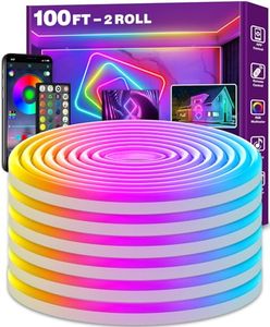 lot 5045 image: 100Ft Neon Rope Lights,Flexible Led Rope Lights Control with AppRemote,Multiple Modes Rope Lights,IP65 Outdoor RGB Led Neon Lights Waterproof,Music Sync Gaming Led Neon Light Strip for Bedroom Decor