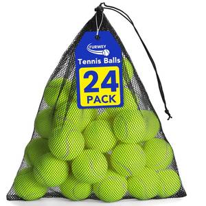 lot 1013 image: FURWEY Tennis Ball,24 Pack Training Balls,Dog Balls with Mesh Bag