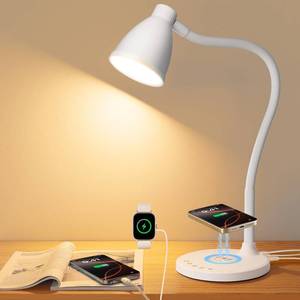 lot 1015 image: BOHON LED Desk Lamp for Home Office with USB C Charging Wireless Charger