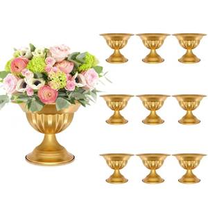 lot 1949 image: AZXTOPSEZ Gold Flower Vases for Centerpieces, Small Urn Vase, 5.1 Inch