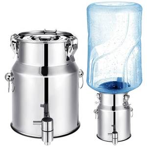 lot 1955 image: Tioncy Stainless Steel Water Dispenser 1.3 gallon Countertop Drink Dispenser with Spigot and Airtight Lid for Up To 5 Gallon Bottle Metal Drink Dispenser for Home Office Indoor Outdoor Supplies