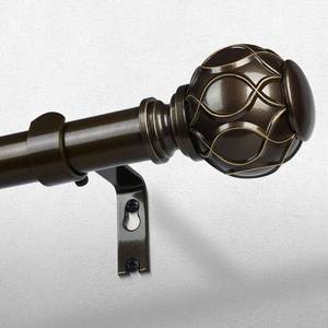 lot 1957 image: Wolistsa 2 Pack Bronze Boho Decorative Curtain Rod 36-91 Inch