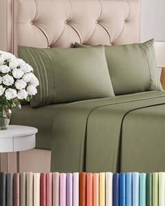 lot 1975 image: King Size 4 Piece Sheet Set - Breathable & Cooling Sheets - Sage Green