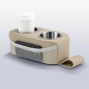 lot 1985 image: MANUMARINE Pontoon Cup Holder Stainless Steel Double wSide Pocket Khaki