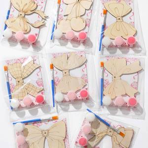 lot 2017 image: Saypacck 24 Pcs Pink Bow Party Favors Wooden Paint Craft Kits