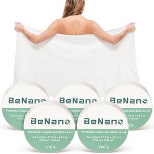 lot 2019 image: Benano 55.1x27.5 in Compressed Bath Towel Tablets  Travel Towel, 1 Pack