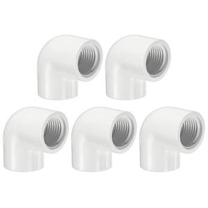 lot 2021 image: M METERXITY 5-Pack 12 Inch Female Thread 90 Degree PVC Elbow Pipe Fitting, SCH40 PVC Hose Adapter Elbow with 12 Inch Female Hose Thread for DIYShelfGarden Socket x Socket, White