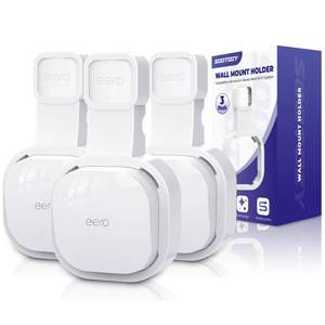 lot 2025 image: Wall Mount Holder for eero 6 and for eero 6 Router Mesh Wi-Fi System �� No Messy Wires, Space-Saving Outlet Wall Mount Holder for eero 6 Plus Extender, Stand Bracket for eero 6 (White-3pcs)