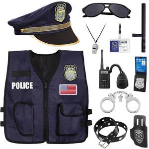 lot 2028 image: SKCAIHT Police Officer Costume for Kids Cop Toddler Boy Costumes for Pretend Play Cosplay Set Ages 3-7