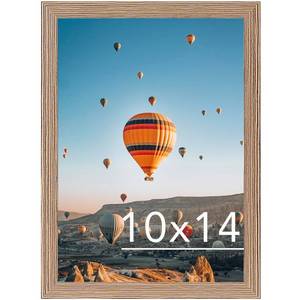 lot 2038 image: JCJMY 10x14 inch Picture Frame, Horizontal and Vertical Formats for Wall Hanging, 10 x 14 Wall Gallery Poster Photo Frame with Shatter Resistant Plexiglass, Rustic Brown