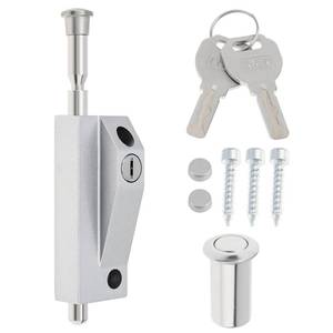 lot 2040 image: Sliding Patio Door Lock with 2 Keys,Keyed with Bolt Lock,Silver