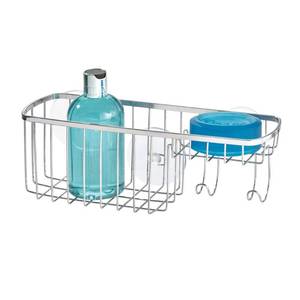 lot 2047 image: iDesign Gia Polished Stainless Steel Suction Combo Organizer Basket