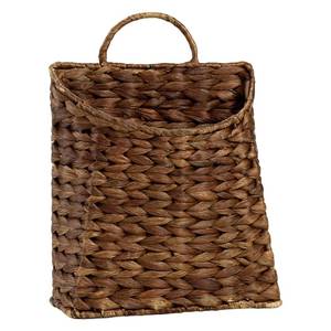 lot 2048 image: PINXIURY Water Hyacinth Hand Woven Basket, Wicker Hanging Wall Basket, handmade Decor & Storage Organizer for Entryway, Bathroom, Living Room, Farmhouse, and Front Door, 8.7 x 4.7 x 11.4 inch, Coffee