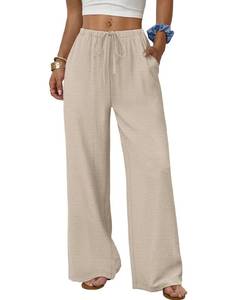 lot 2065 image: Sampeel Linen Pants Women Wide Leg Pants Summer Outfits Vacation Clothes Size Small