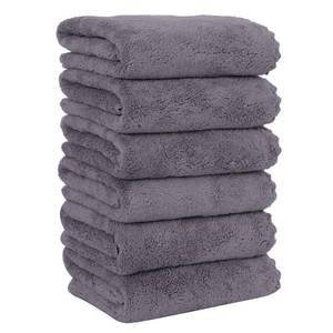 lot 2073 image: MOONQUEEN 6 Pack Premium Hand Towels - Quick Drying - Microfiber Coral Velvet Highly Absorbent Towels - Multipurpose Use as Hotel, Bathroom, Shower, Spa, Hand Towel 16 x 28 inches (Gray)